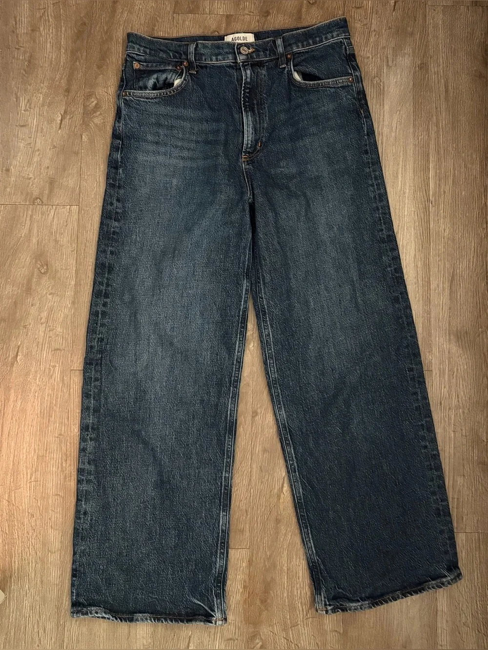 AGOLDE Ren Wide Leg Jeans Dark Wash Blue Size 29